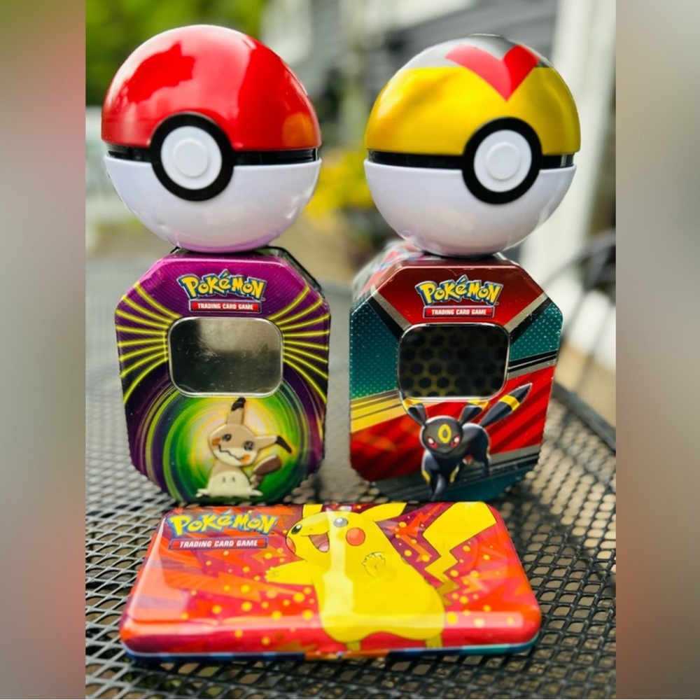Pokemon Poké Ball Tin Collection - Red, Gold, and Yellow